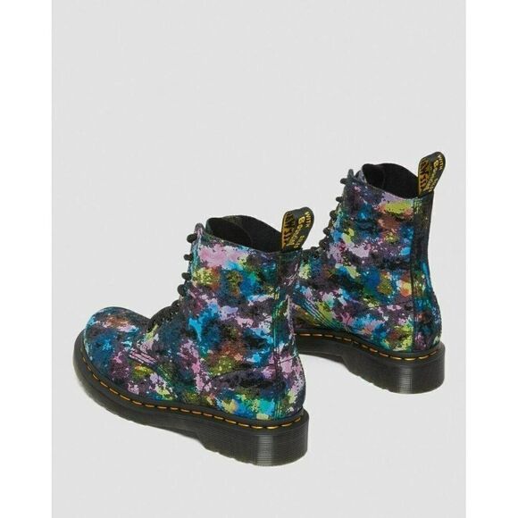 DR. MARTENS WOMEN'S 1460 PASCAL CONFETTI SUEDE LACE UP BOOTS US SZ.5 NIB RAINBOW - Picture 6 of 9